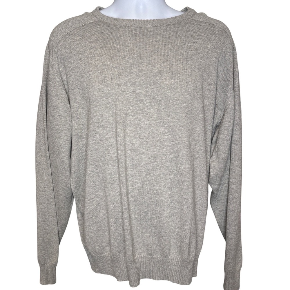 Sundog Marthas Vineyard Mens Gray Cotton Crew Neck Pullover Sweater Sz XL Preppy